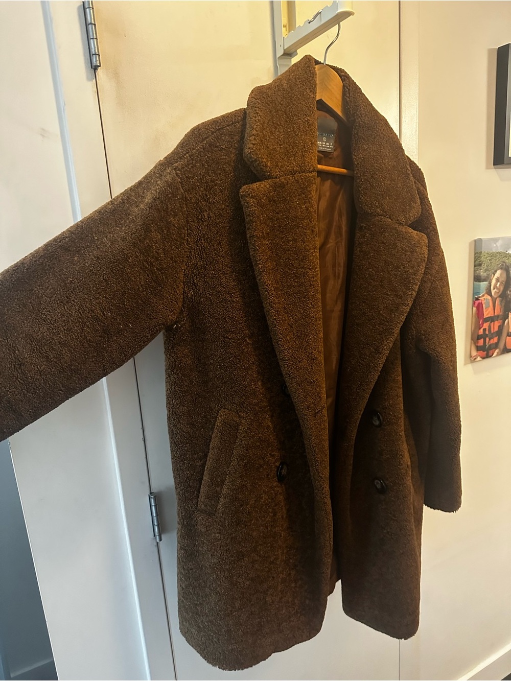 Primark Dark Brown Teddy Pea Coat